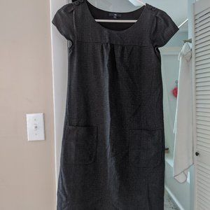 Gap Wool Plaid Gray Mini Dress